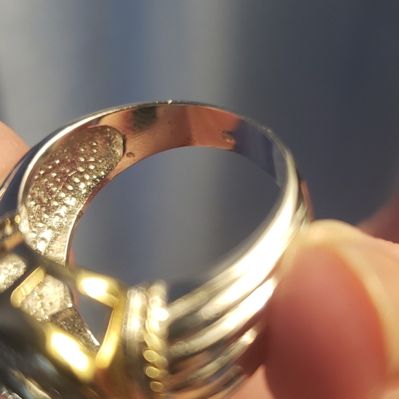 Sliver plated Swarovski crystal topaz ring - Picture 7 of 7